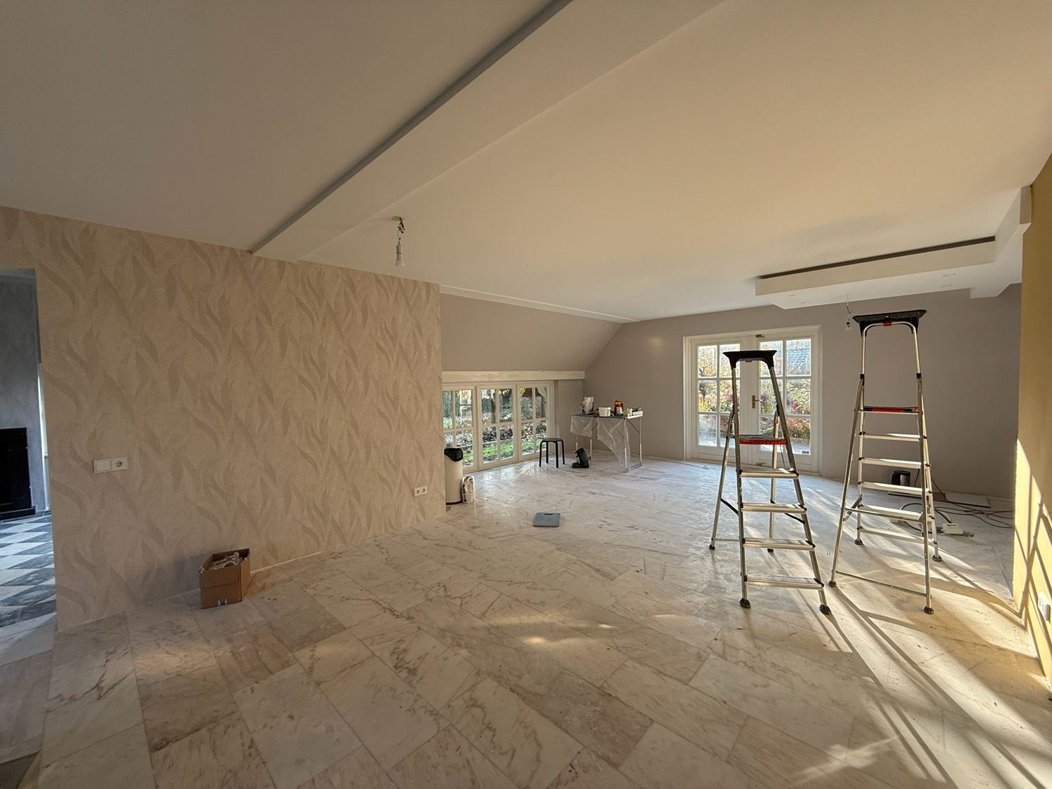 Woonruimte tijdens een renovatie